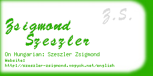 zsigmond szeszler business card